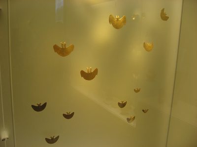 Gold nose rings that were made to look like bats. ...