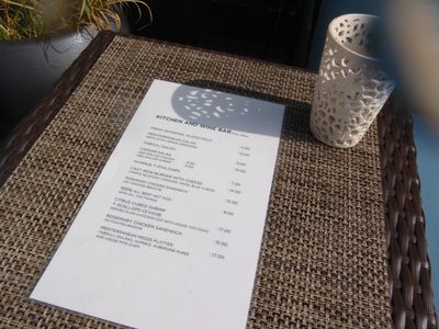 Pool-side breakfast menu.