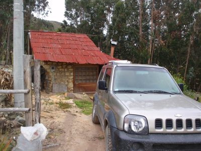 My guide Rodrigo's house and borrowed car in Suesca,...