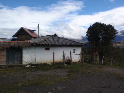 Typical Colombian farm house (in front).  Unusually nice...