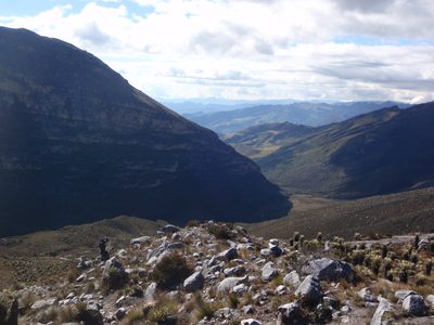 Looking back down into the valley of the frailejones.
