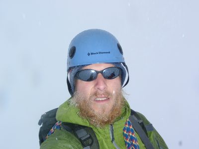 Self-portrait on Concavo.  Not great weather.
