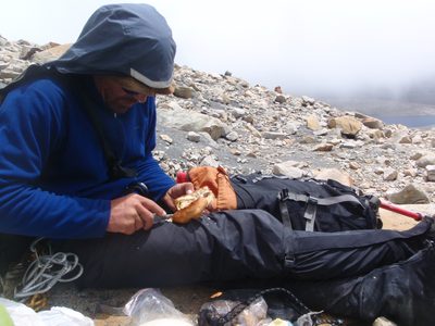 Lunch on the hike down.  More cheese sandwiches.