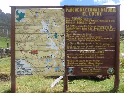 Informational sign about Parque Nacional Natural El...