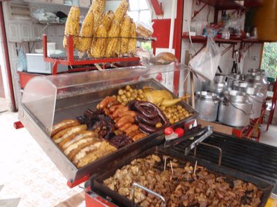 A snack cart where we obtained a snack on Monserrate.