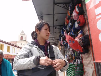 Monica, looking skeptical.