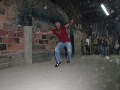 Gabe or Abe celebrating a good shot.