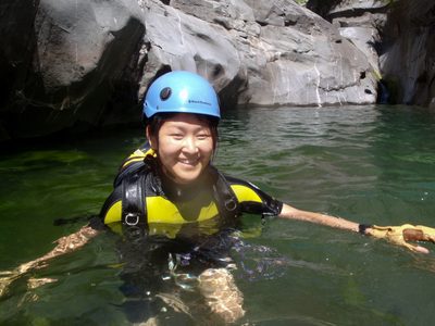 Monica hanging out in the water.