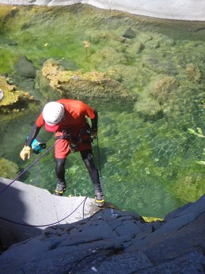 John, finishing the first rappel.