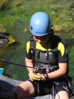 Monica, on the first rappel.