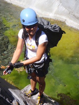 Christina staying out of the goo.