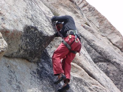 Making it around the corner to easier terrain.
