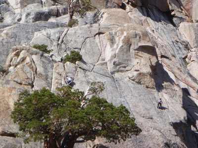 Jen and Karla climbing.