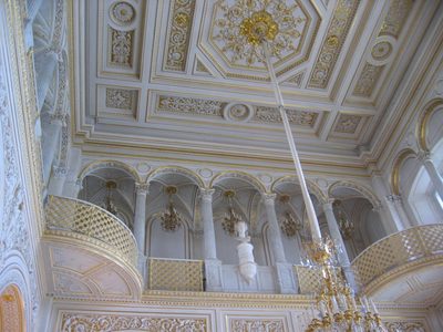 A view of the second floor and ceiling.