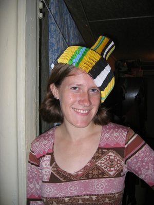 Alison in aforementioned Chinese hat.