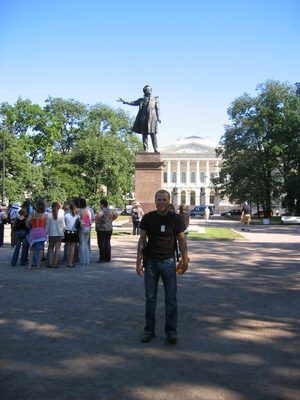 John in front of the Russian History Museum.