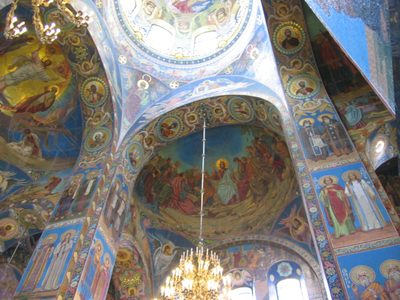 Mosaic interior of the Church on the Site of Spilled Blood.