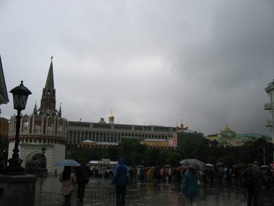 Standing in line to get into the Kremlin.  I also paid...