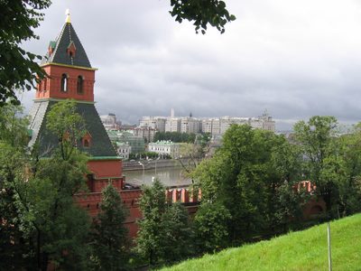 The Moskva river, as viewed from over one of the walls...
