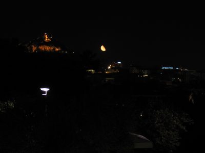 I call this one "Moonrise over the Acropolis".  Note to...