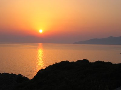 Greek sunset, a few miles south down the road from...