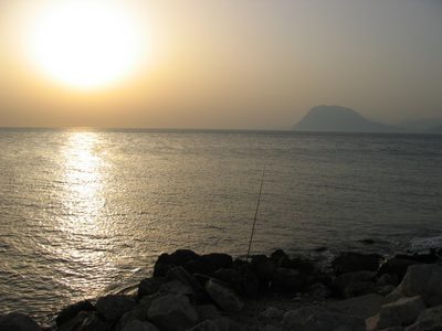 Sunset in Patras, Greece, the evening I left on the boat...