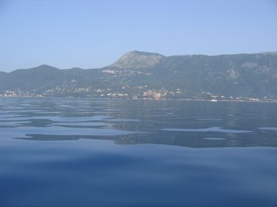 View from my scuba diving boat my first day in Corfu.  I...