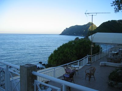 View from my hostel on the west coast of Corfu.