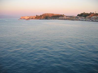 Leaving Corfu (view from the ferry before sunset).