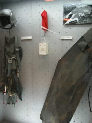 Here parts of a downed US plane as well as an American...