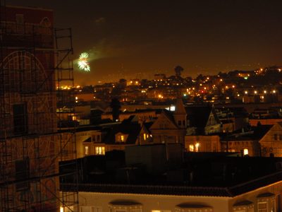 Fireworks, viewed from my roof.  I have no idea what...