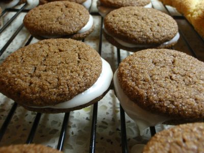 Chocolate mint cookies.  Each cookie half was measured...