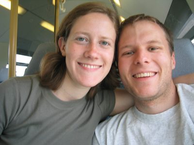 Alison and John on a train to Ruegen.  Awesome vein...