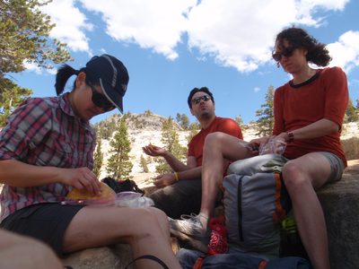 Stopping for lunch near Glen Aulin, about 6 miles in.
