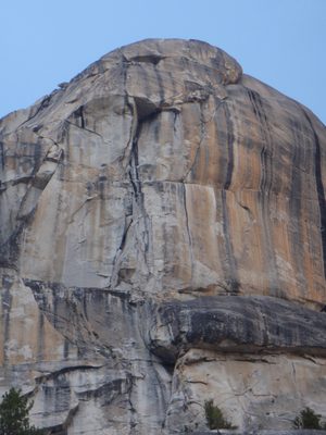 Up close. Looks like difficult climbing.