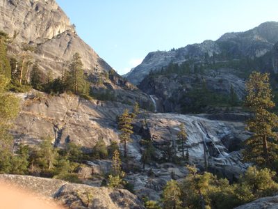 Cathedral Creek, as viewed from our campsite. The moon...