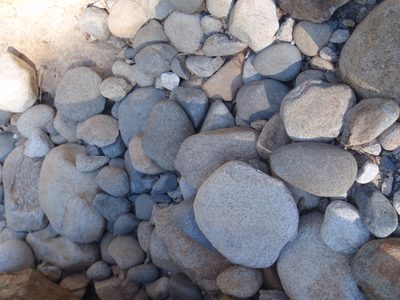 River stones.