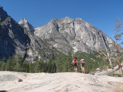 Mel and Jasper looking ahead. As we dropped lower and...
