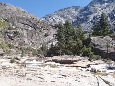 Cascades and the view back up canyon 