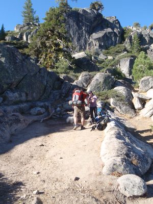 Packing up to get on the trail.