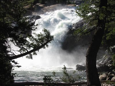Pretty waterfall above the bridge.