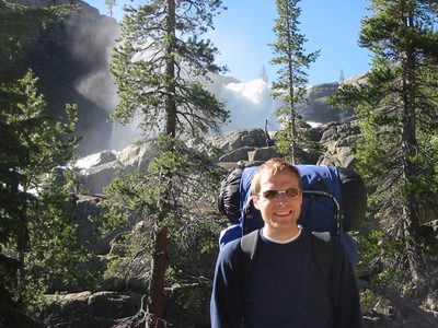 John next to one of the upper Tuolumne Falls.