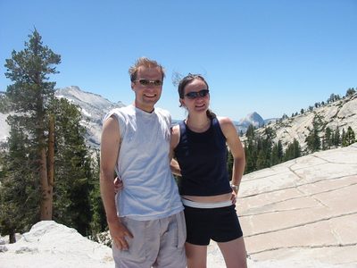 John and Rachel, post-hike at Olmsted Point, Half Dome...