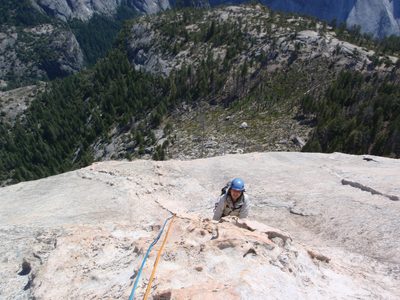 Monica, almost at the top of pitch 6.
