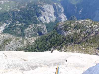 Monica actually standing on pitch 7 of Snake Dike.