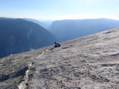 Monica taking a breather. We have climbed to about 9,000...