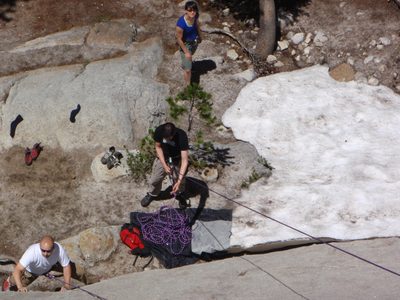 Climbing at the Western Front climbing wall near Daff...