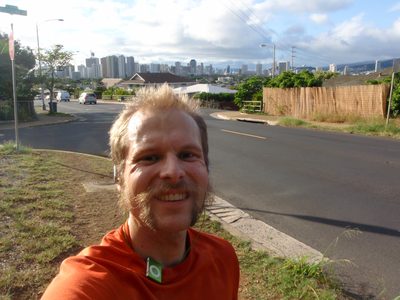 John, running in Lydia's neighborhood, with the Honolulu...