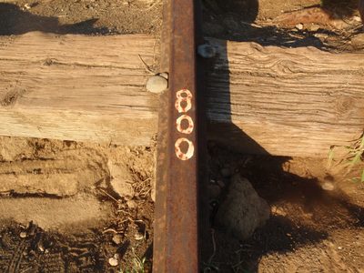 Someone had painted a marker at every 100th railroad...