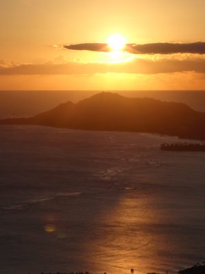 Sunset over Diamond Head.